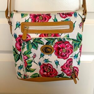 Carryland Floral Cream and Tan Women's Bag